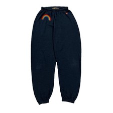 Navy Blue Aviator Nation Sweatpants unisex Rainbow Fleece Small Rainbow