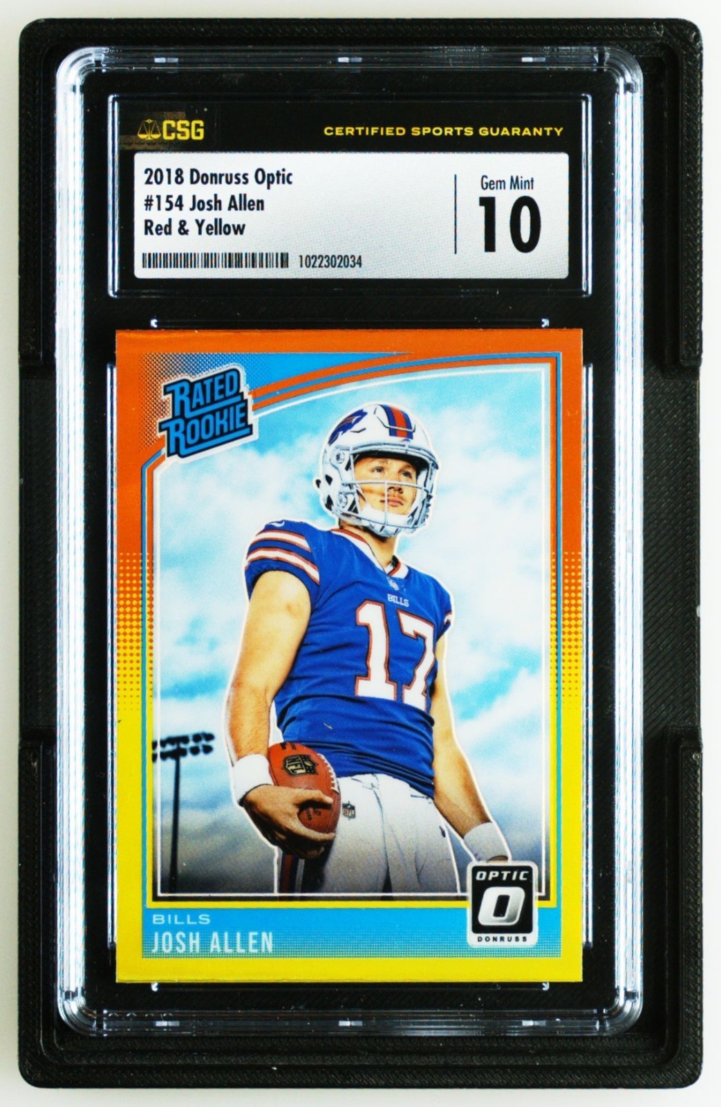 2018 Donruss Optic - Rated Rookie Josh Allen #154 Red & Yellow Prizm (RC)