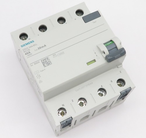 SIEMENS 5SV3344-6KL FI Circuit Breaker Type A Residual Current Circuit Breaker 40A 30mA