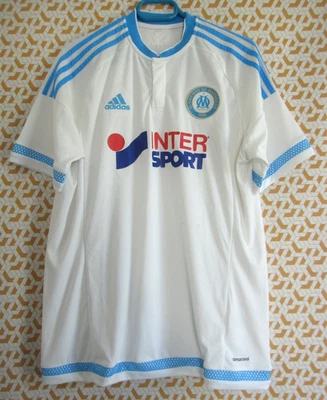 Maillot Olympique Marseille 2015 2016 Adidas OM Intersport vintage - L - Photo 1/4