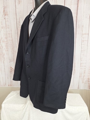 Structure Jacket Sport Coat Mens L 42R Black Wool 3 Button Ventless - Picture 4 of 9