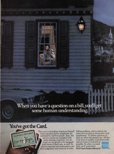 1982 Vintage Print Ad When you have a question on a bill American Express Card