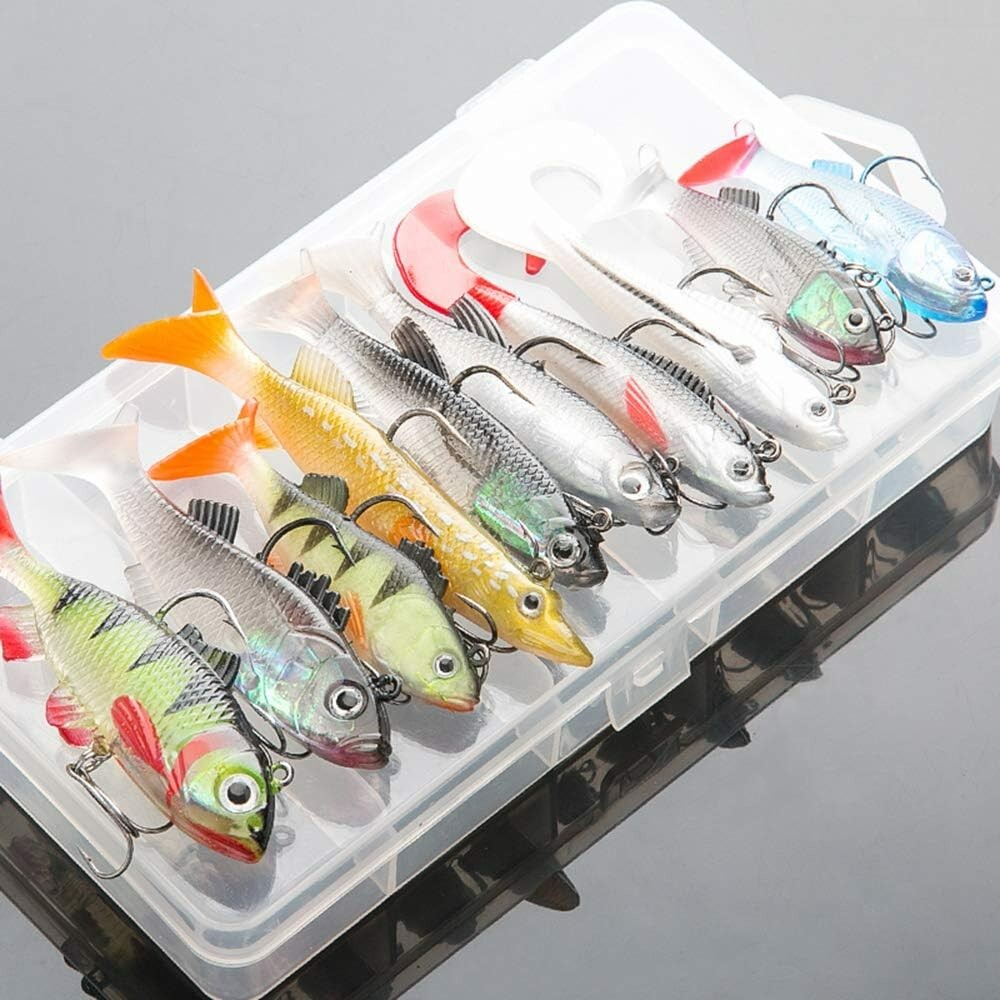 10X Mixed Soft Pike Lures, Pike Rigs, Pike Baits, Pike fishing lures, pike plugs