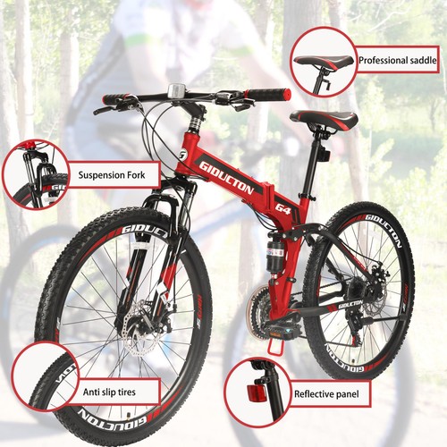 Folding Mountain Bike 26 inch Wheel 16 inch Frame for Young Boys and Girls Youth - Picture 4 of 40