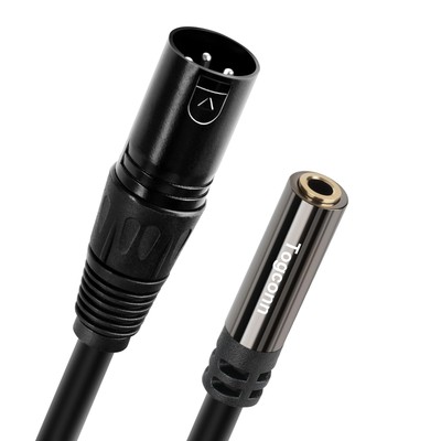 XLR Male to 3.5mm Female Cable Adapter 1 Feet 1/8 Inch TRS Stereo Female to 3...