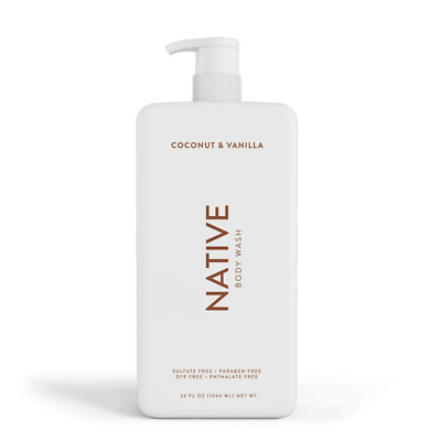 Native Body Wash Pump, Coconut & Vanilla, Sulfate Free, Paraben Free, for Men..