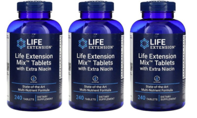 Life Extension Mix Tablets with Extra Niacin, 3X240 Tablets