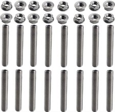 16Pcs Stainless Exhaust Manifold Stud Kit 2 Manifolds for Ford 4.6  5.4 Liter V