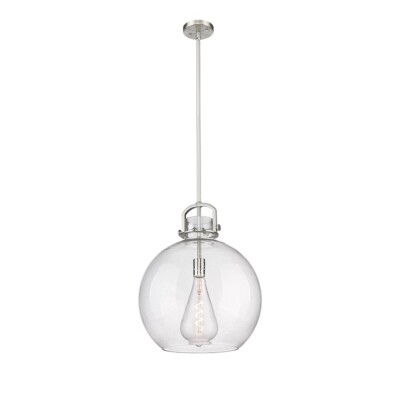Innovations Newton Sphere 1-Lt 16'' Stem Pendant, SN/SG - 410-1SL-SN-G410-16SDY