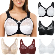 Women's Plus Size Full Coverage Wirefree Unlined Minimizer Lace Bra 34-50 C - I