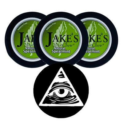 Jake's Mint Herbal Chew Spearmint 3 Cans & DC Crafts Can Cover