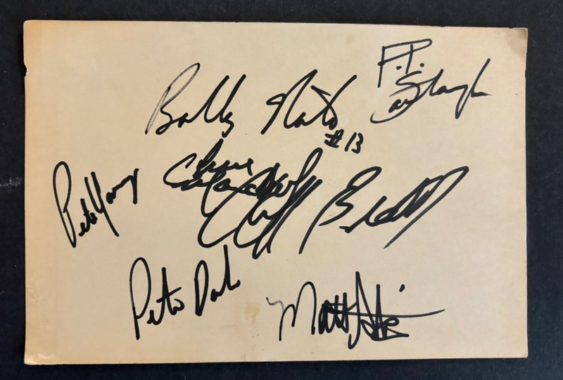 1991 Harrisburg Senators Autographed Paper (Matt Stairs, Bob Natal, FP Santangel