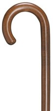 Harvy Made in Germany Walnut Finish Maple Wood Crook Handle Men's Walking Cane