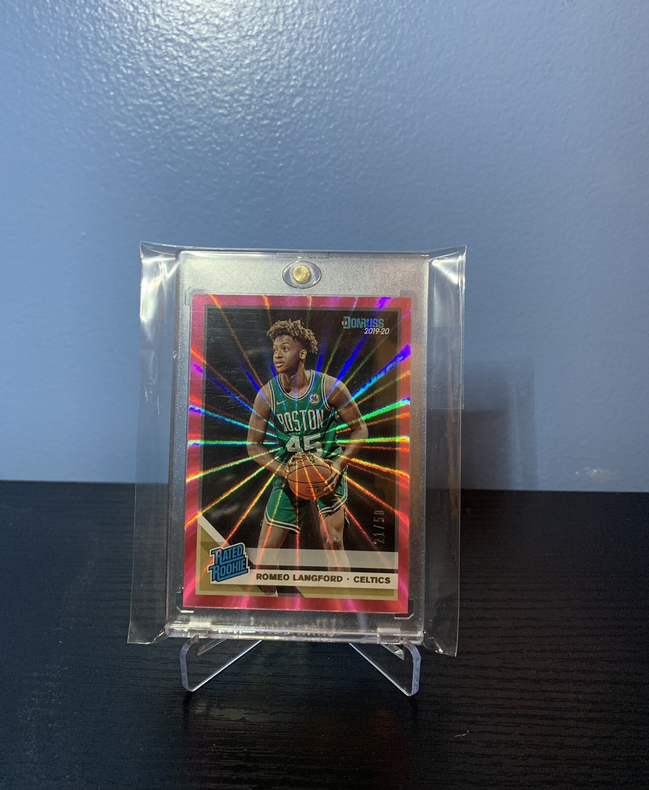2019-20 Donruss Romeo Langford Pink Laser Rated Rookie RC #213 Celtics /50
