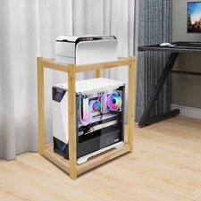 Wood Printer Stand Mobile Printer Table Under Desk Printer Cart 20kg/44lbs