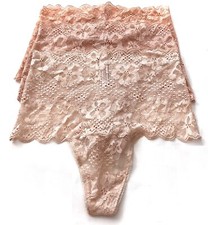 Victoria's Secret Panties Nwt Floral Lace Lot of 3 High Waist Thong Panty Medium