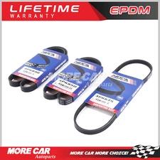  3PC Serpentine Drive Belt set Alt-AC-Ste​er for 2005-2009 Hyundai Tucso​n 2.0L