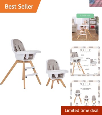 Light Grey Zoodle High Chair: Safe, Easy to Clean & Perfect for Growing Toddlers