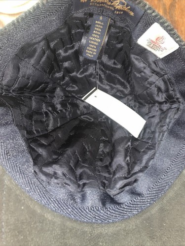 Brooks Brothers Dark Blue Harris Tweed Baseball Cap RRP £115 S or L Leather Brim - Picture 9 of 10