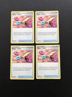 4x Power Tablet 236/264 Fusion Strike Trainer Pokemon playset Fast Shipping