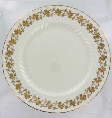 Vintage Aynsley Bone China Gilt Efeu Floral Gold Wirbel Teller 1950er Jahre