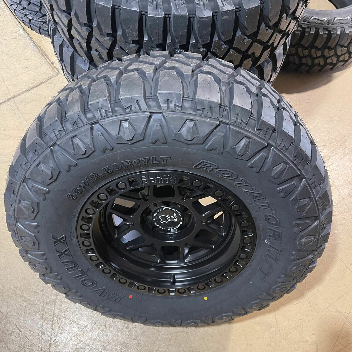 4) 17x9 Black Rhino Kelso Wheels Rims Package 35