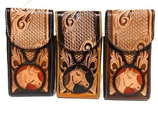 WESTERN LEATHER PHONE CASE, COWBOY RODEO HORSE CELL PHONE CASE, FUNDA VAQUERA