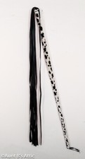 Whip Dominatrix Whip Long 31" Blk/Wht Dalmatian Faux Fur Vinyl Costume Prop