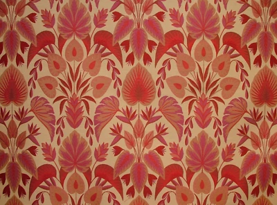 1.5 Metros Fryetts San Michele Rosso Jacquard Tela Cojín Uso Tapicería - Imagen 1 de 4