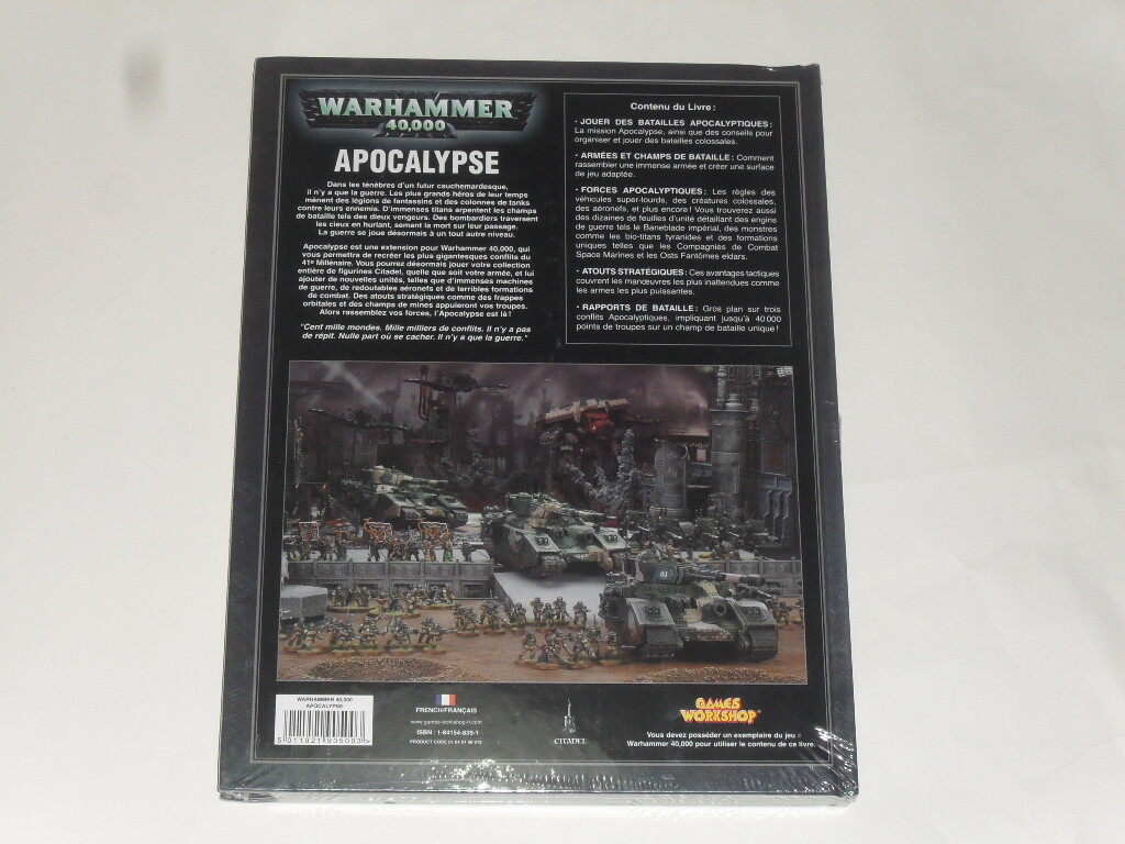 Livre Apocalypse Warhammer 40000 pour diriger des batailles cataclysmiques