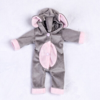 Grey Outfit Jumpsuit Clothes for DIY 10-11inch Reborn Doll Preemie
