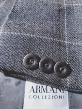 46R Armani Collezioni Brown windowpane Check Wool Tweed Sport Coat Jacket Blazer