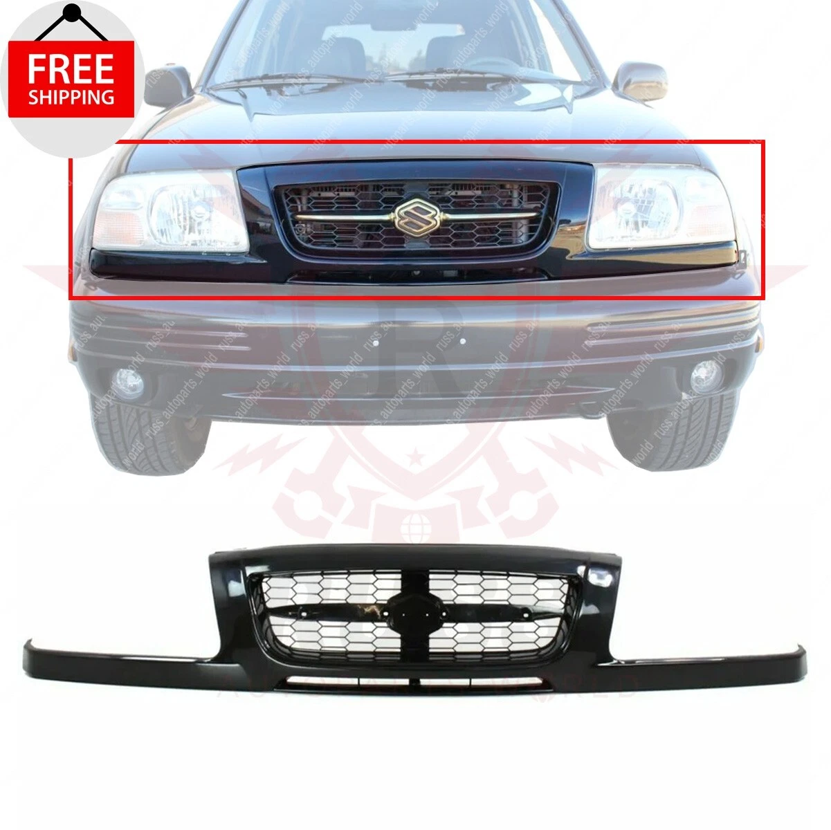 New Front Grille Black Insert Fits 1999-2000 Suzuki Grand Vitara