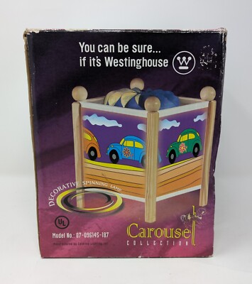 Vintage 1999 Westinghouse Carousel Lamp Hippy ''Cool Bug'' Volkswagen Beetle Spins