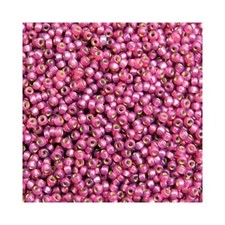 Miyuki Seed Beads 11/0 11-4247 Duracoat Silver Lined Fichsia Pink 24g Size 11