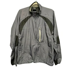 IllumiNite Mens Reflective Jacket Cycling Vented Jacket L Gray Zipper