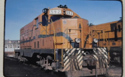 RR TRAIN Slide MEC Maine Central GP-7 #592 Rigby Yard ME 1982 AT26
