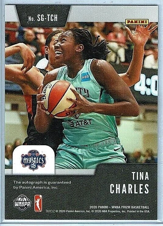 TINA CHARLES 2020 Panini Prizm WNBA Signatures Auto Card 🏀 LIBERTY - Image 2 of 2