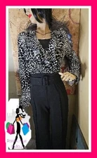 Valentine Black and White Ruffled Front Romper Jumpsuit  Size L