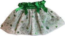 Baby Tutu Skirt Green Shamrocks Diaper Cover Sz 9 mos St. Patrick Day