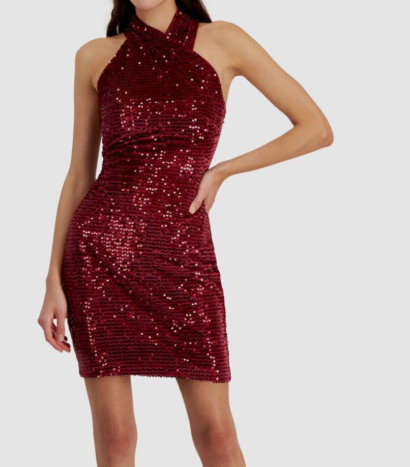 rachel rachel roy halter sheath dress RACHEL Rachel Roy Women's Harland Elegant Sleeveless Crossover Halter Printed Bodycon Midi Cocktail Party Dress, Punch Floral, X-Small at Amazon Women's Clothing store