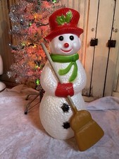 Vintage Blow Mold Dimpled Snowman With Broom ...