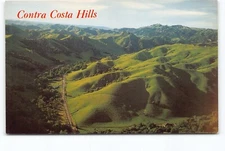 Aerial Beautiful Contra Costa Hills In Spring CA Chrome Postcard Vtg Unposted