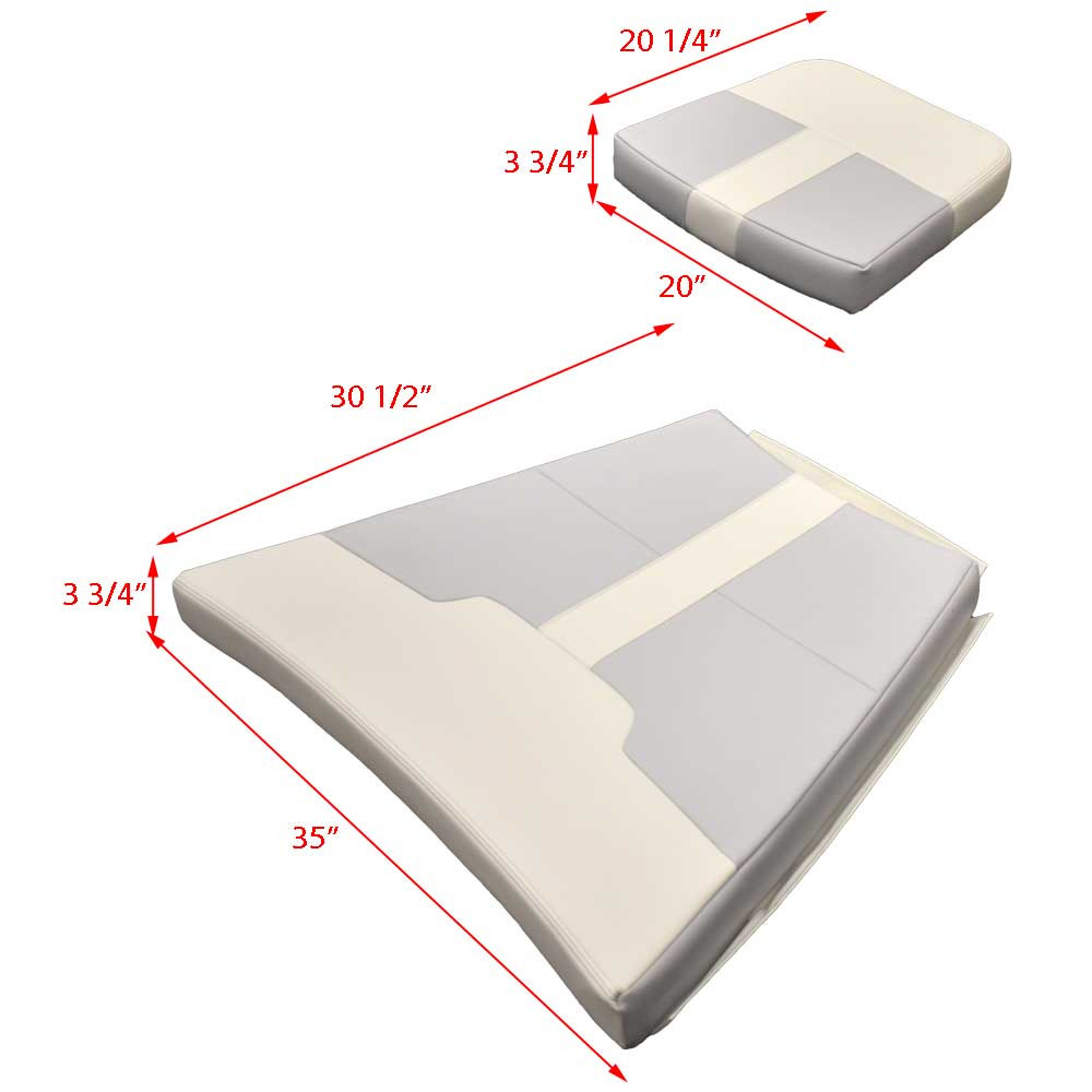 Mako Boat Bow Cushions 314606 236 CC White Gray Vinyl (Set of 2) eBay