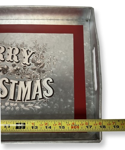 Decorative Galvanized Merry Christmas Tray 18x12in - Picture 6 of 7