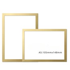 4pcs Magnetic Sign Holder A5 Self-Adhesive Magnetic Picture Frame Gold