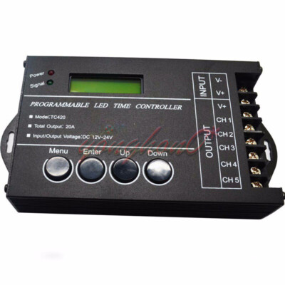 TC420 DC12V-24V Time Programmable RGB LED Controller 5Channel LED Dimmer #T2