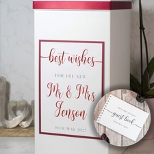 Personalised Classic Script Wedding Card Post Box and/or Guest Book