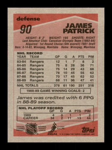 1989-90 TOPPS HOCKEY 1 TO 198 SEE DROP DOWN MENU - Picture 192 of 408