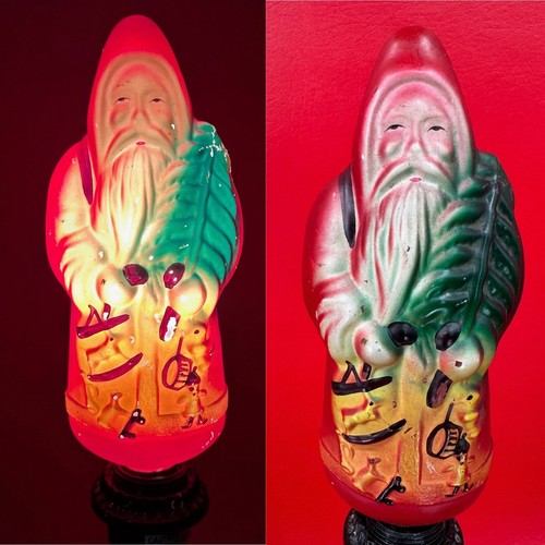 Antique Vintage Japan Glass Belsnickle Santa Claus Christmas 9 Inch Light Bulb